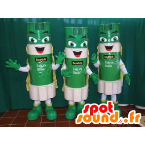 3 mascotte bastoni colla verde e bianco - MASFR032194 - Mascotte di oggetti