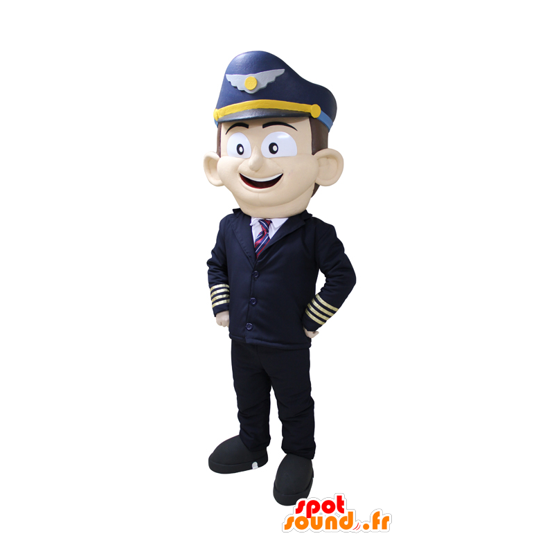 Mascotte de pilote d'avion. Mascotte pilote de ligne - MASFR032199 - Mascottes Humaines