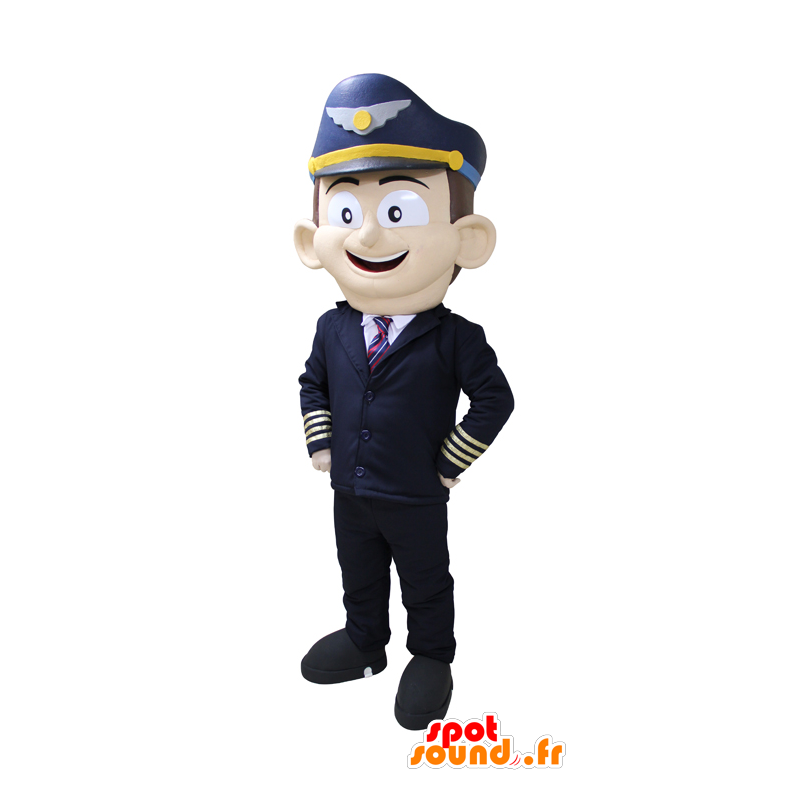 Avião mascote piloto. linha piloto Mascot - MASFR032199 - Mascotes humanos