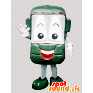 Grøn og smilende mobiltelefon maskot - Spotsound maskot kostume