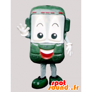 Mascotte de téléphone portable vert et souriant - MASFR032200 - Mascottes de téléphones