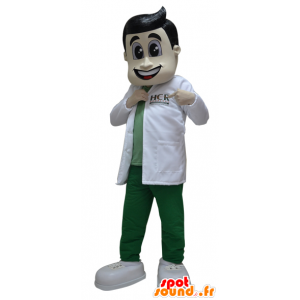 Mascotte de pharmacien, de docteur avec une blouse blanche - MASFR032203 - Mascottes Humaines