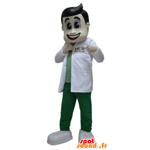 Mascotte de pharmacien, de docteur avec une blouse blanche - MASFR032203 - Mascottes Humaines