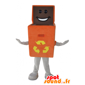 Caixa mascote laranja. reciclagem Tipper Mascot - MASFR032208 - objetos mascotes