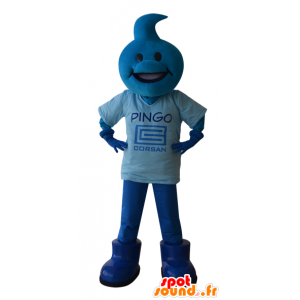 Blue snowman mascot head with teardrop - MASFR032209 - Human mascots