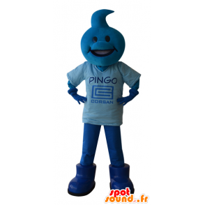 Blauwe sneeuw pop met mascotte hoofd teardrop - MASFR032209 - man Mascottes