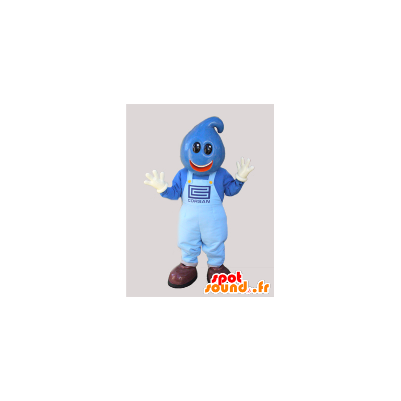 Blue snowman mascot head with teardrop - MASFR032210 - Human mascots