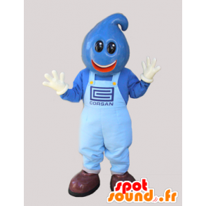 Blau Schneemann Maskottchen Kopf mit Teardrop - MASFR032210 - Menschliche Maskottchen