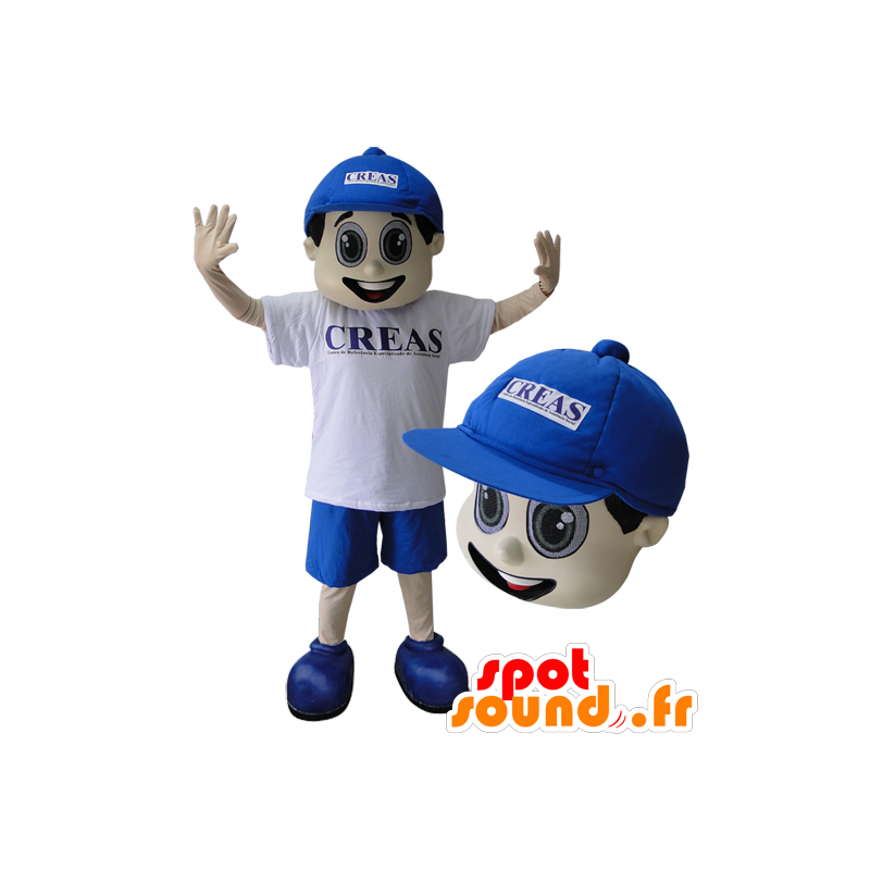 Boy mascotte, glimlachende tiener met een kap - MASFR032215 - Mascottes Boys and Girls