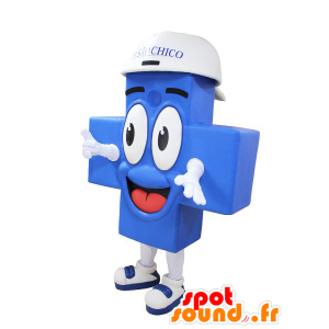 Mascot blauw kruis, en gigantische glimlachen - MASFR032220 - Niet-ingedeelde Mascottes