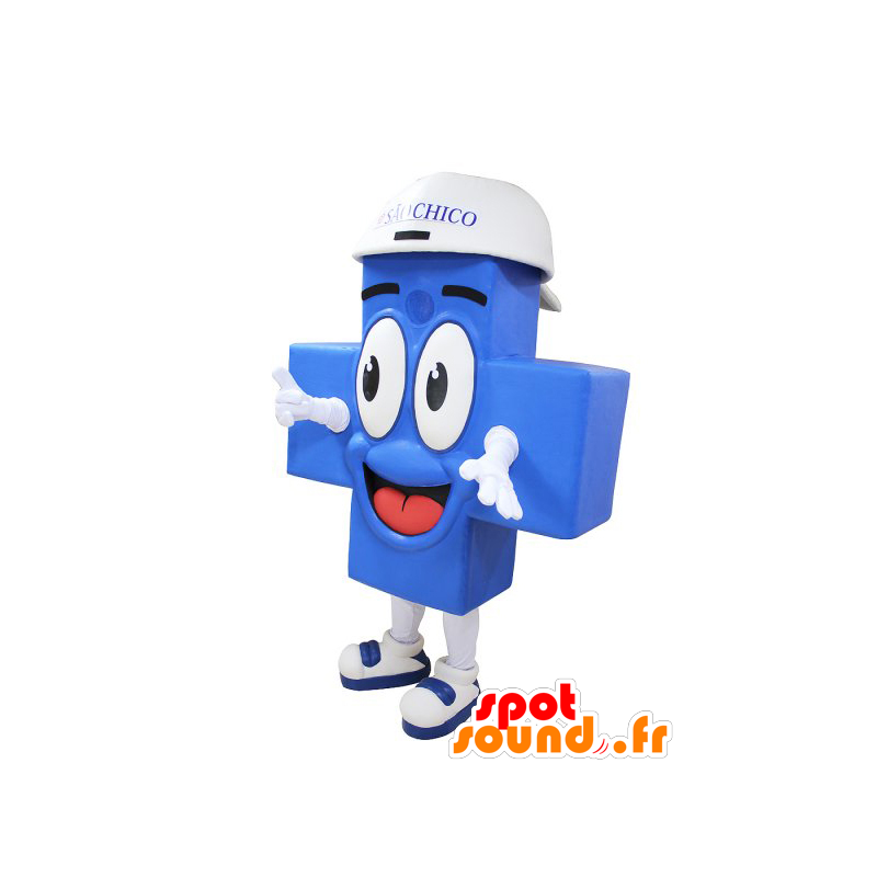 Mascot blauw kruis, en gigantische glimlachen - MASFR032220 - Niet-ingedeelde Mascottes