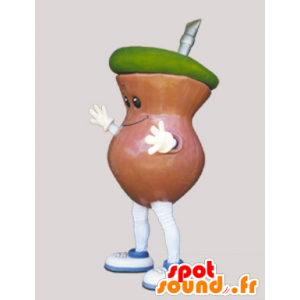 Mascot bebida gigante cocktail, marrom e verde - MASFR032223 - mascote alimentos