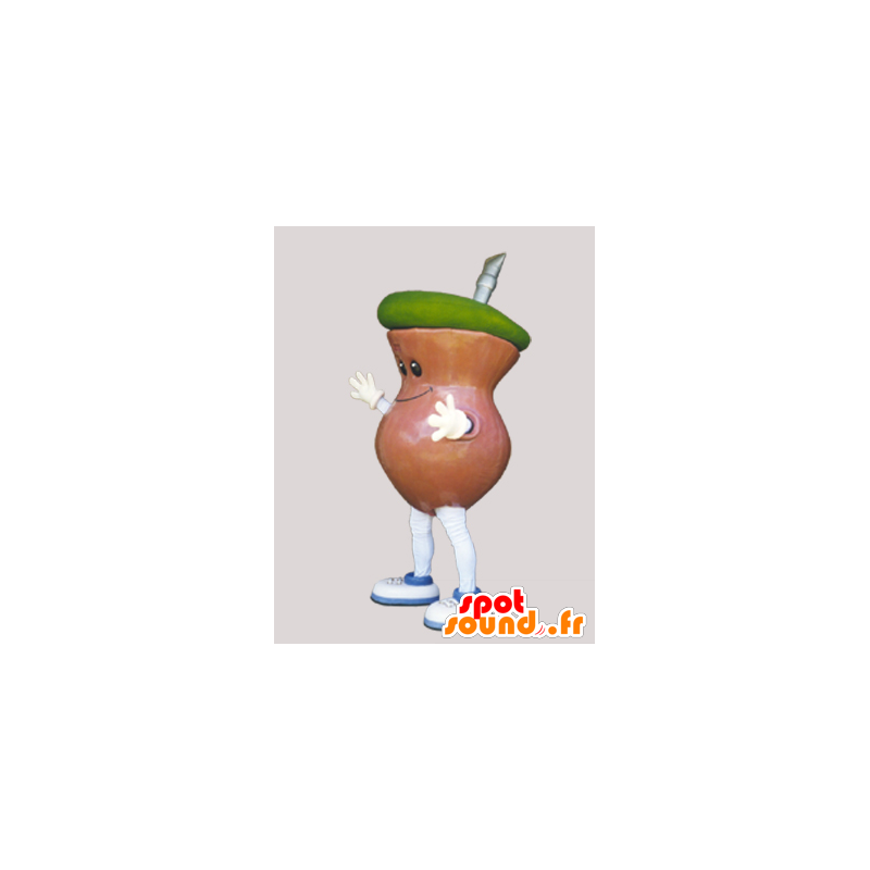 Mascotte bevanda gigante cocktail, marrone e verde - MASFR032223 - Mascotte di cibo