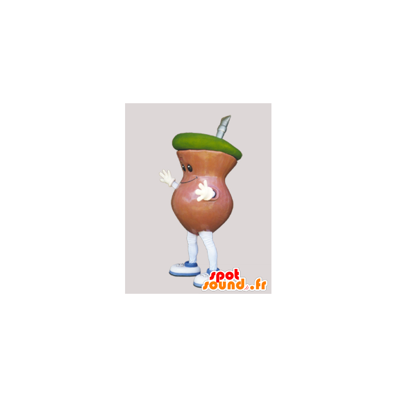 Mascot drikke gigantiske cocktail, brunt og grønt - MASFR032223 - mat maskot