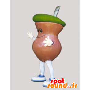 Mascot nápoj obří koktejl, hnědé a zelené - MASFR032223 - potraviny maskot