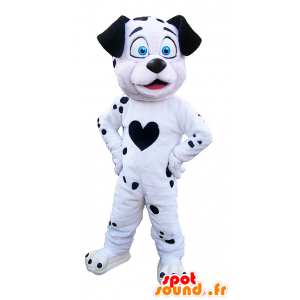 Mascot van zwarte en witte hond. Dalmatische mascotte - MASFR032226 - Dog Mascottes