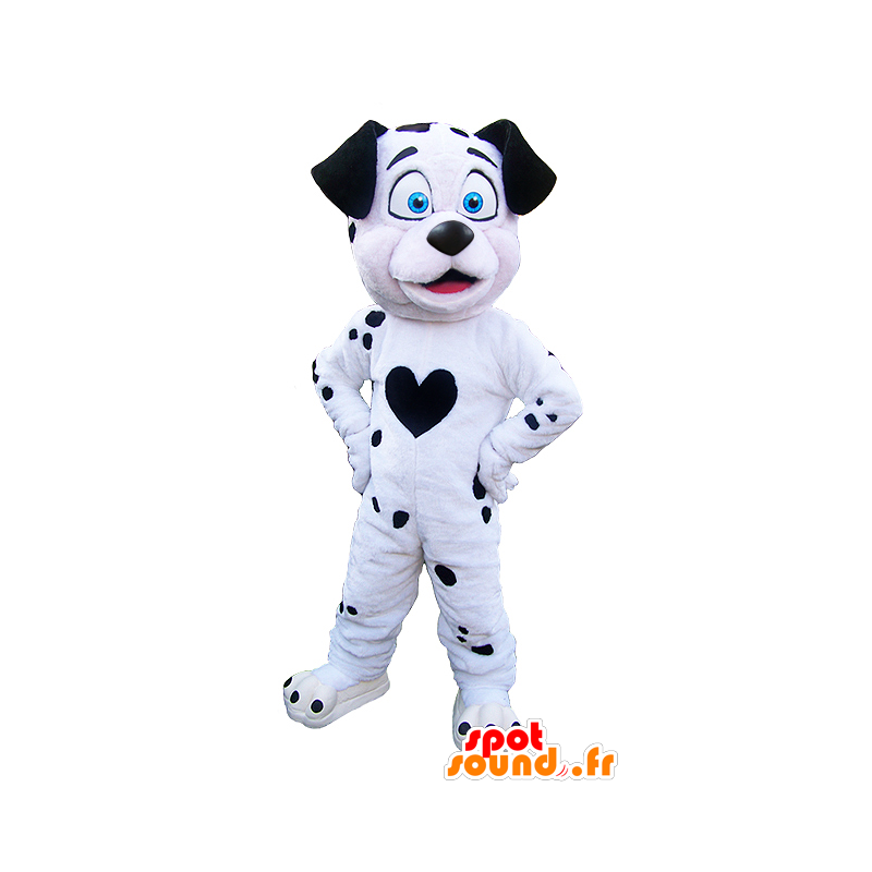 Maskot černého a bílého psa. Dalmatin maskot - MASFR032226 - psí Maskoti