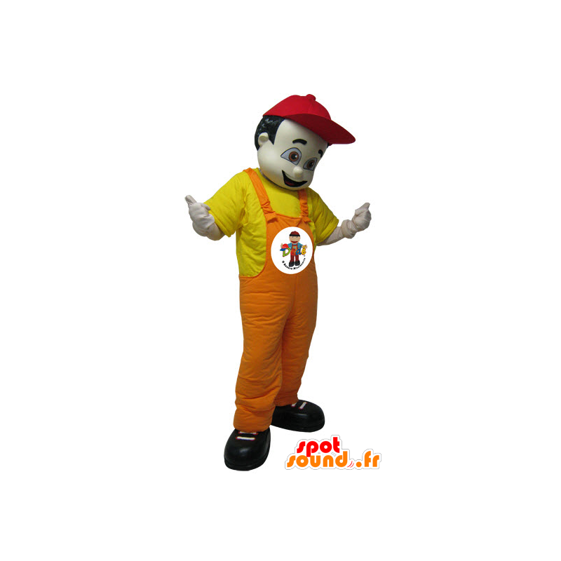 Mascot hombre moreno con un mono. mascota del hotel - MASFR032228 - Mascotas humanas