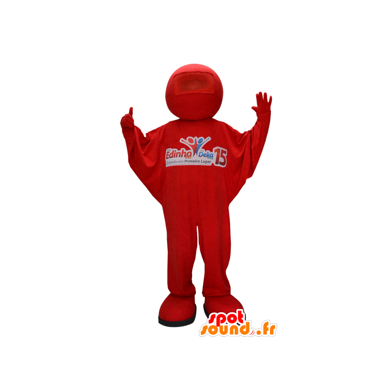 Red snowman mascot. Mascot red combination - MASFR032230 - Human mascots