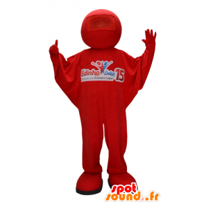 Red snowman mascot. Mascot red combination - MASFR032230 - Human mascots