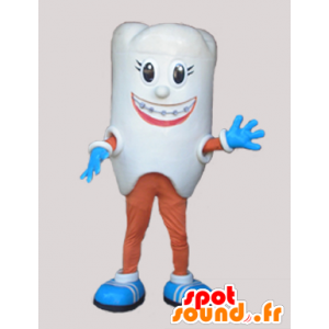 Jättiläinen valkoinen hammas maskotti. hammaslääkäri Mascot - MASFR032233 - Mascottes non-classées