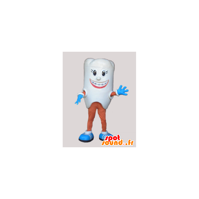 Jättiläinen valkoinen hammas maskotti. hammaslääkäri Mascot - MASFR032233 - Mascottes non-classées