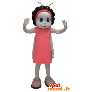 Mascote inseto, coquete e joaninha feminino - MASFR032238 - mascotes Insect