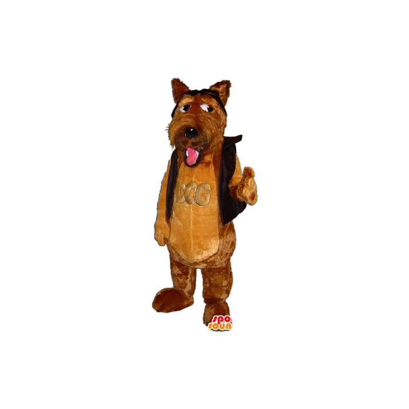 Roztomilý hnědý pes maskot, jemná a chlupatá - MASFR032248 - psí Maskoti