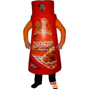 Bottle mascot red ketchup giant - MASFR032253 - Mascots bottles