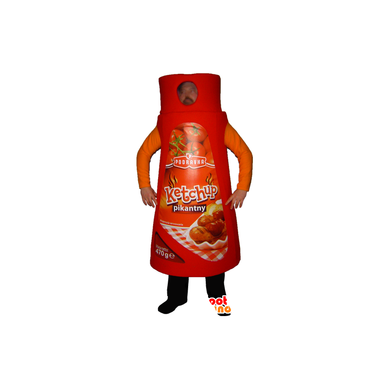 Flasche Maskottchen roten Ketchup-Riese - MASFR032253 - Maskottchen-Flaschen