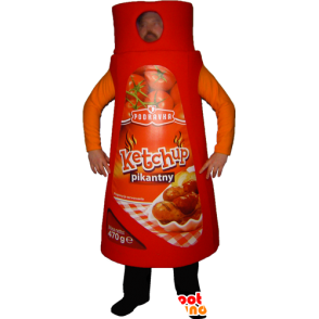 Fles mascotte rode ketchup reus - MASFR032253 - mascottes Flessen