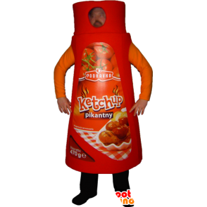 Maskot rød ketchupflaske, kæmpe - Spotsound maskot kostume