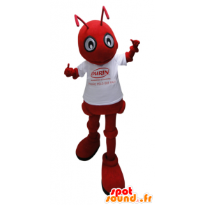 Hormiga mascota de color rojo con una camisa blanca - MASFR032263 - Mascotas Ant