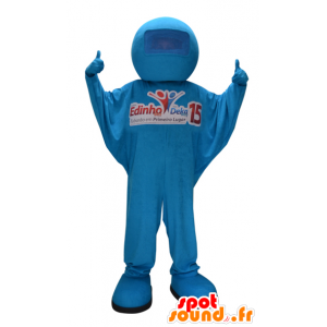 Blauwe sneeuw pop mascotte. blauw combinatie - MASFR032264 - man Mascottes