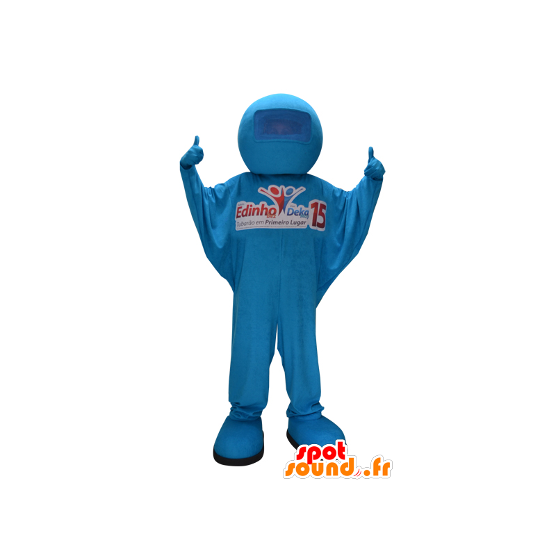 Blau Schneemann Maskottchen. blauen Overalls - MASFR032264 - Menschliche Maskottchen