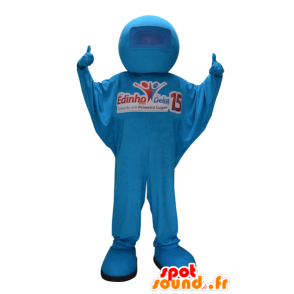 Blau Schneemann Maskottchen. blauen Overalls - MASFR032264 - Menschliche Maskottchen