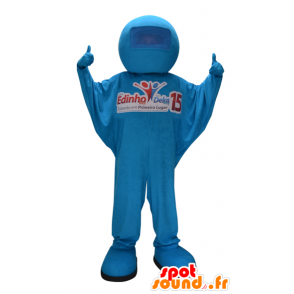 Blauwe sneeuw pop mascotte. blauw combinatie - MASFR032264 - man Mascottes