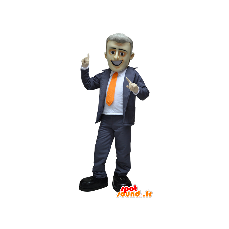 ντυμένος επιχειρηματίας μασκότ του ένα κοστούμι και γραβάτα - MASFR032265 - Ο άνθρωπος Μασκότ