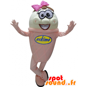Mascot růžové a bílé led obr - MASFR032274 - Fast Food Maskoti