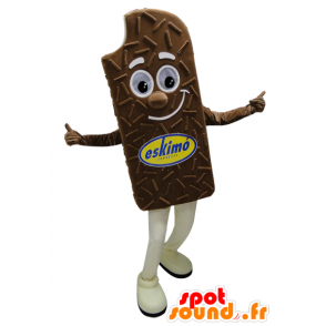 Mascot reuze chocolade-ijs en lachend - MASFR032275 - Fast Food Mascottes