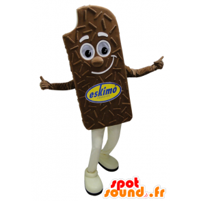 Mascot sorvete de chocolate gigante e sorrindo - MASFR032275 - Rápido Mascotes Food