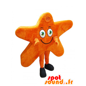 Estrela laranja mascote, gigante, sorrindo - MASFR032278 - Mascotes não classificados