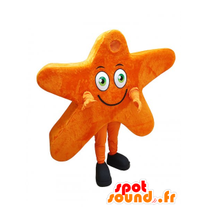 Mascotte d'étoile orange, géante et souriante - MASFR032278 - Mascottes non-classées