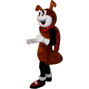 Brown Ant mascot, white and black - MASFR032284 - Mascots Ant