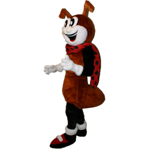 Brown Ant mascote, branco e preto - MASFR032284 - Ant Mascotes