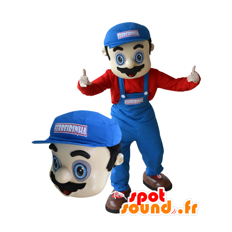 Hydraulik maskotka, właściciel garażu. Mario Mascot - MASFR032285 - Maskotki człowieka Hydraulik maskotka, właściciel garażu. Mario Mascot - MASFR032285 - Maskotki człowieka