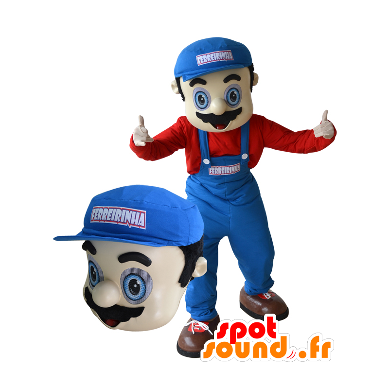 Mascote encanador, garagem proprietário. Mascot Mario - MASFR032285 - Mascotes humanos