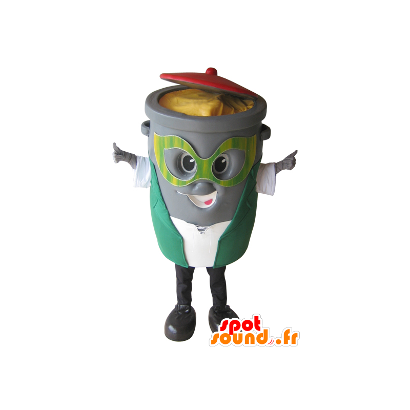 Trash mascotte, grijs dumpster - MASFR032287 - mascottes objecten