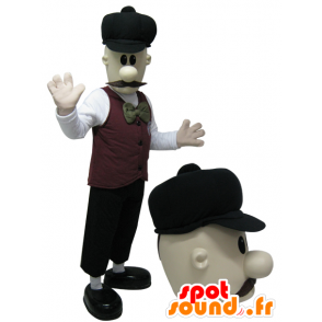 Mascot mustachioed man, very elegant. English mascot - MASFR032289 - Human mascots
