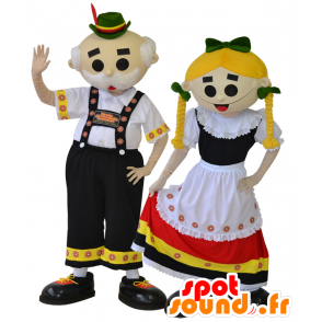 2 mascots Tyroliens. traditionelle paar mascots - MASFR032290 - Menschliche Maskottchen